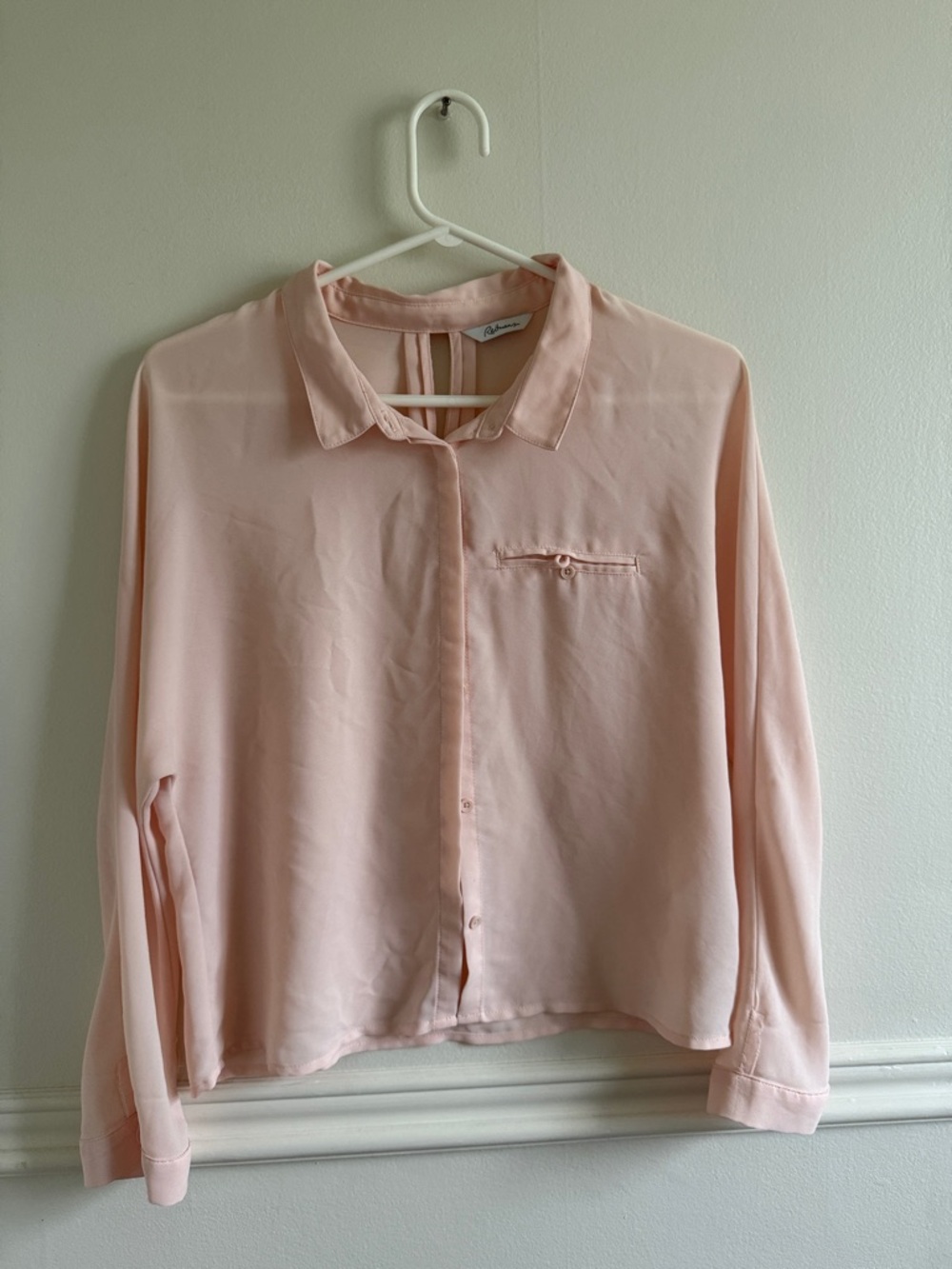 Reitmans Pale Pink Collared Button-Down Blouse